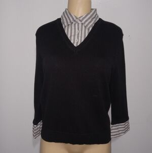 💣KAREN SCOTT BLACK SWEATER/ TOP SZ MED